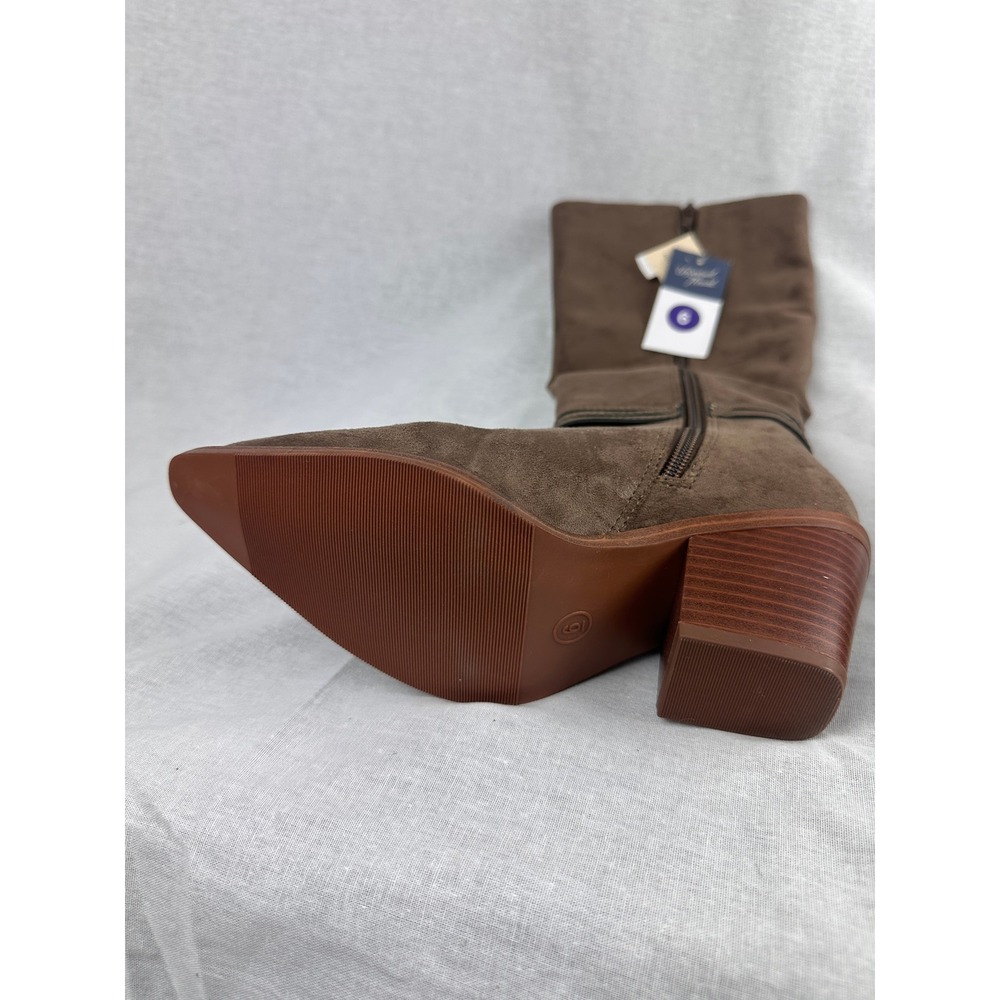 Universal Thread Women Brown Suede Pointed Toe Knee High Block Heel Boots Size 6 - Picture 5 of 5